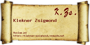Klekner Zsigmond névjegykártya